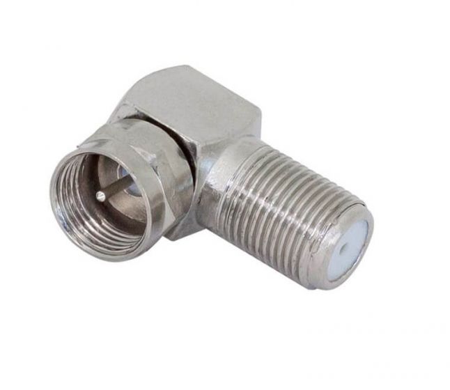 Right Angle F Female to F Male Adaptor 5PACK